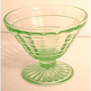 Vintage Green Depression Glass Dessert Bowl